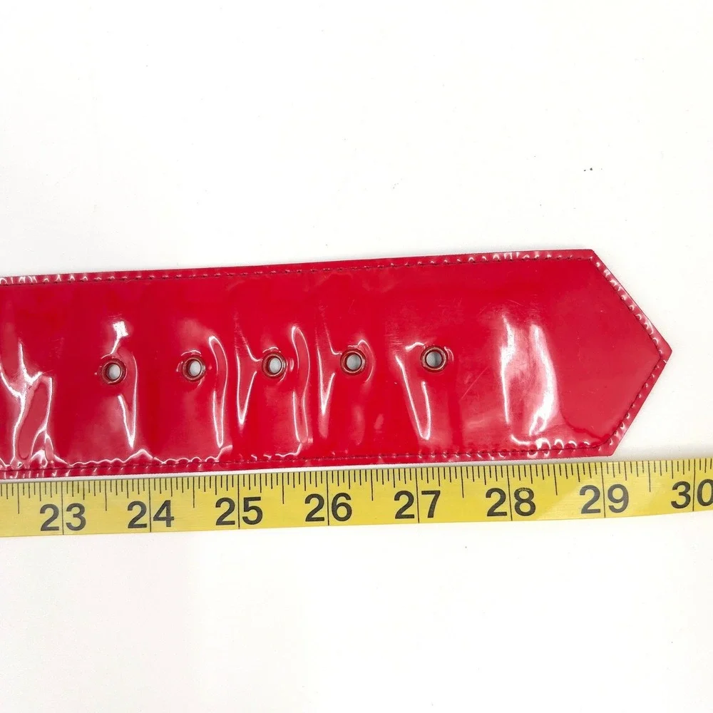 Womens Wide Belt XS S Red Patent Wide Cinch Statement Mod Retro Pinup Glossy 80s